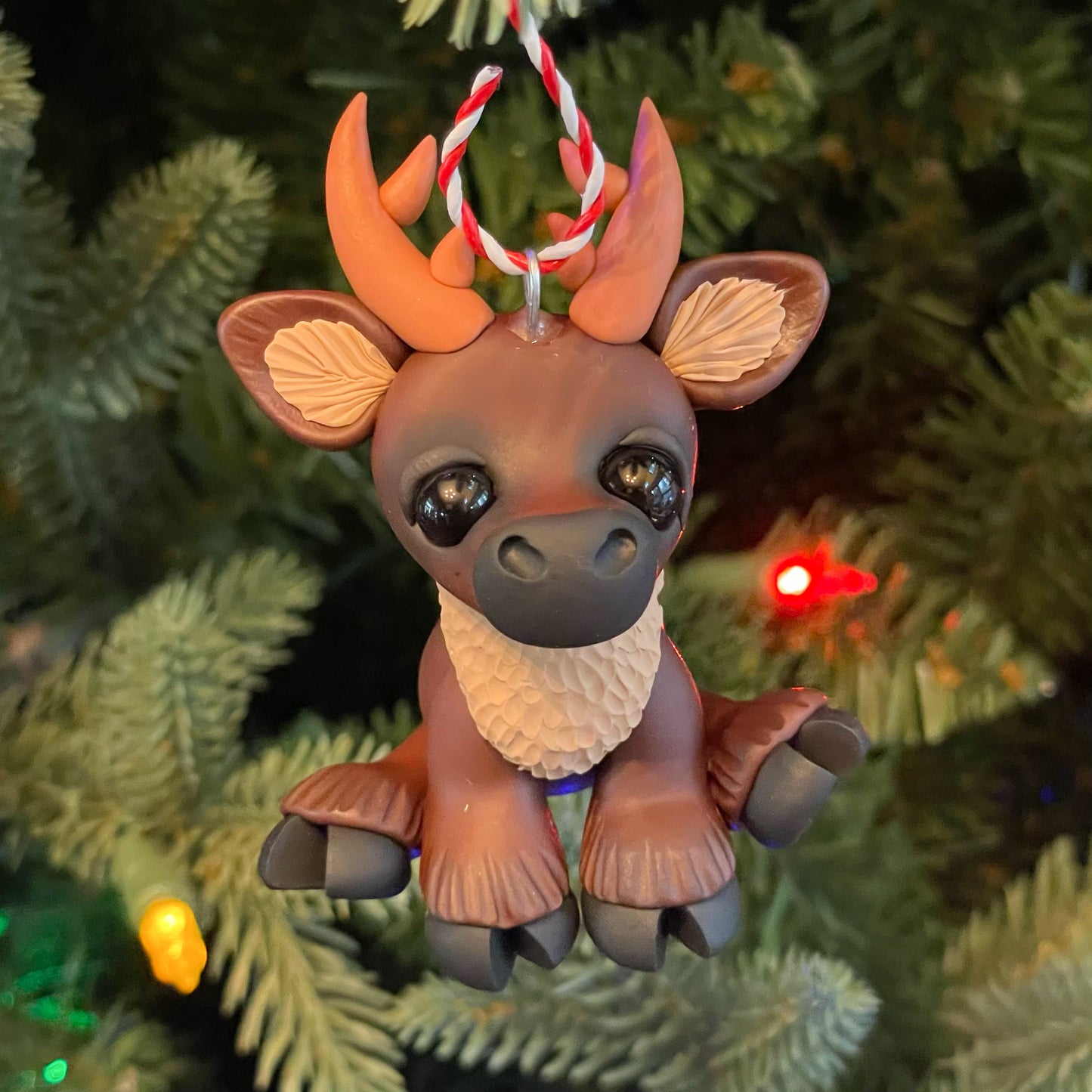 Baby Brown Reindeer Ornament “Hazelnut”